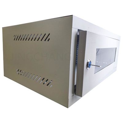 6U Server Rack con porta di vetro, ventilatore di raffreddamento e serrature, pannelli laterali rimovibili