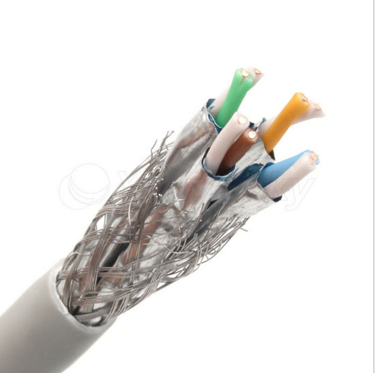 Cavo dell'isolamento SFTP Cat6a del PVC dell'HDPE del conduttore di Al Foil 0.58mm, cavo di Ethernet Cat6a