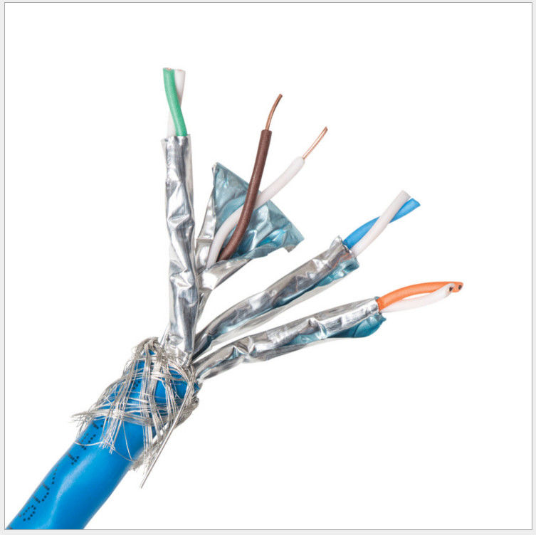 Cavo dell'isolamento SFTP Cat6a del PVC dell'HDPE del conduttore di Al Foil 0.58mm, cavo di Ethernet Cat6a