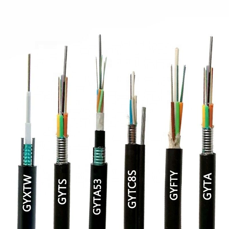 Cavo a fibre ottiche GYXTW bianco nero dei centri G652 del rivestimento 12 di LZSH